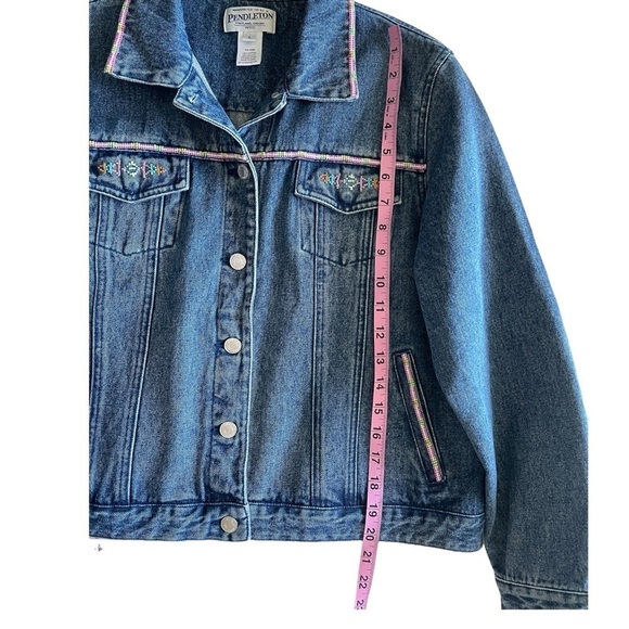 Pendleton Women's Beaded Denim Jacket, Size Petite Large - Picture 14 of 16